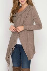 Wrap Sweater Cardigan With Fringe