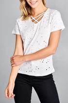  Distressed Solid Tee