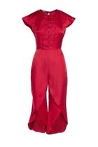  Red Silk Jumpsuit
