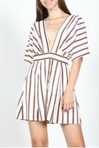  Striped Plunge Dress