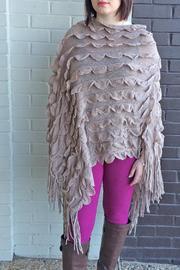  Beige Fringe Poncho