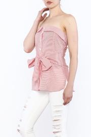  Button Down Strapless Top