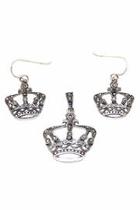  Crown-pendant & -earring Sterling-silver