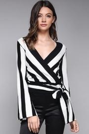  Stripe Wrap Sweater
