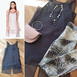  Silk Tux Tunic Top