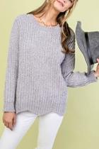  Scalloped Chenille Sweater