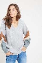  V-neck Color-block Sweater