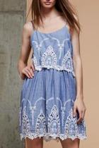  Embroidered Chambray Dress