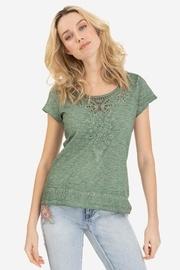  Cap-sleeve Embroidered Top