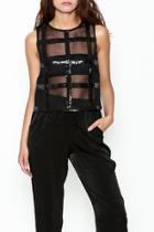  Sequin Mesh Caged Top