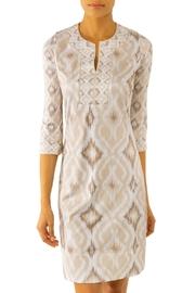  Kitt Ikat Jersey Split-neck Dress