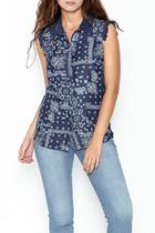  Printed Jean Top