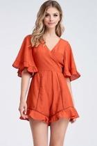  Solid Wrapped Romper