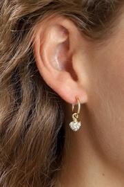 Heart-drop Gold-plated Earrings