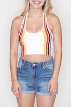  Rainbow Halter Top