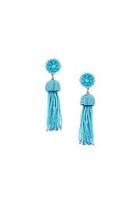  Aqua Tassel Earrings