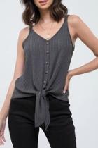  Ribbed Tank With Tie