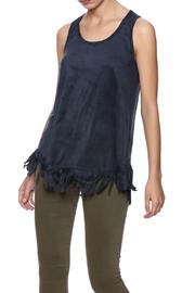  Faux Suede Fringe Tank