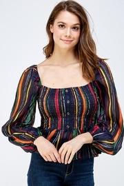  Striped Button-down Blouse