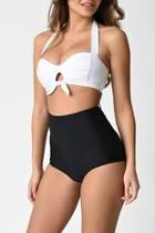  White Halter Bikini Top