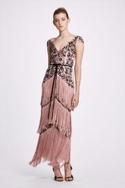 Cap-sleeve Fringe Gown