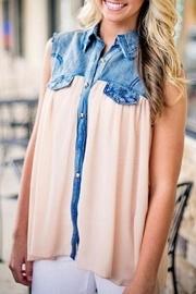  Denim Chiffon Tunic