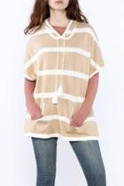  Stripe Hooded Poncho