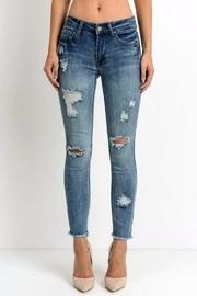  Distressed Fray Hem Jeans