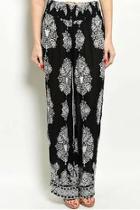  Black Printed Pants