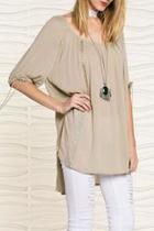  Beige Peasant Top