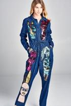  Sequin Denim Jumpsuit