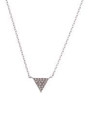  Silver Pave Triangle Necklace
