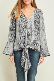  Snake Print Tie-front