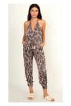  Snakeskin Print Jumpsuit