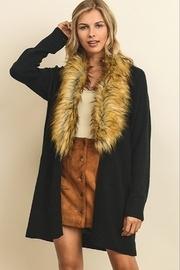  Faux Fur Collar Cardigan