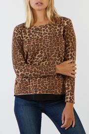  Animal Contrast Raw Hem L/s Top