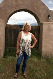  Eylet-crochet Floral Tunic-top