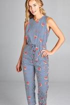  Print Sleeveless Jumpsuit