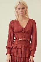  Smocked Rust Top