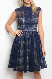  Navy/nude Crochet Dress