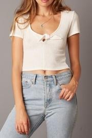  V-neck White Crop-top