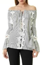  Flower Trim Blouse