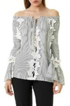  Flower Trim Blouse