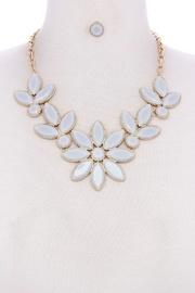  Flower Sky-blue Necklace-set