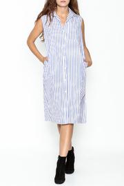  Striped Boyfriend Shirt Dress