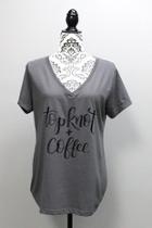  Topknot & Coffee V-neck Shirt