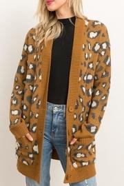  Animal Print Knit-cardigan
