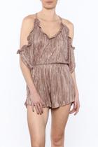  Mocha Pleated Romper