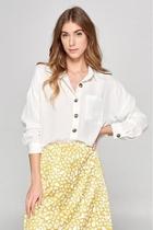  Button Blouse, Ivory