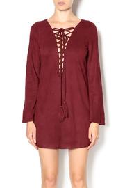  Faux Suede Lace-up Dress